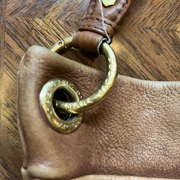 Marc by Marc Jacobs Classic Q Hillier Pebble Leather Hobo Bag Brown Distressed - Picture 9 of 9